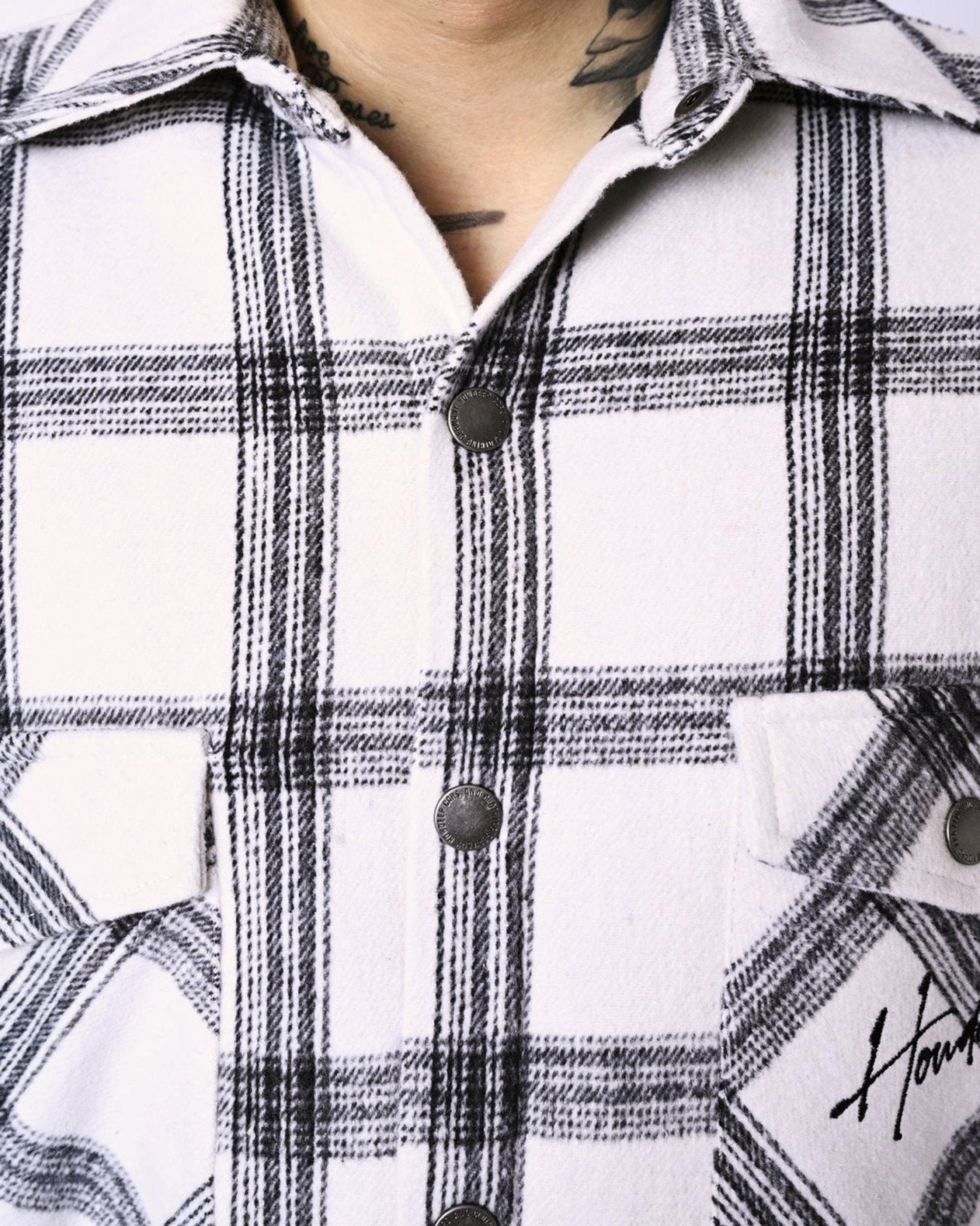 HD WHITE SQUARED - Flanell Jacket - HOW DEEP