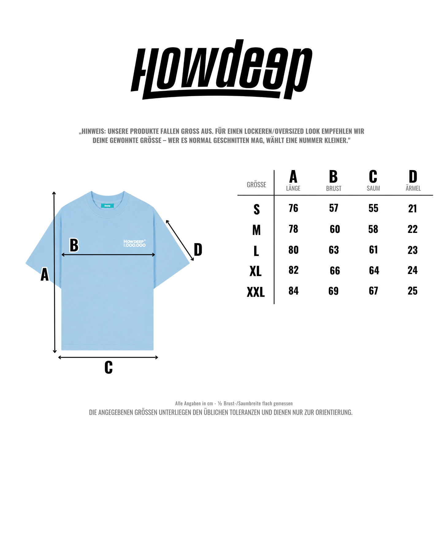 1 MIO – HOWDEEP Premium T-Shirt Baby Blue