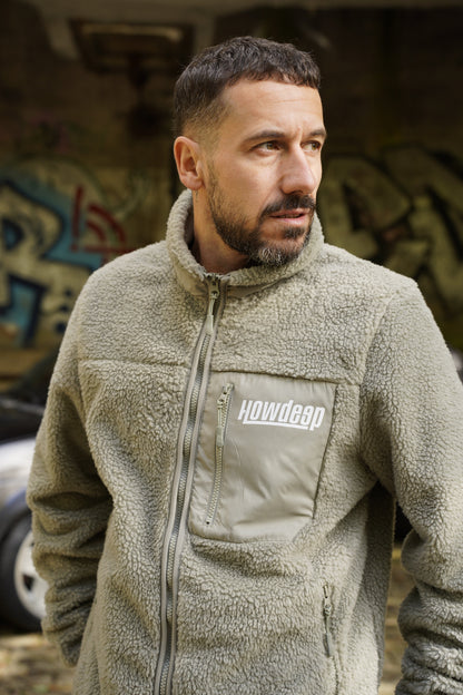 FLUFFY PUFF – HOWDEEP Premium Fleece Jacket Olive