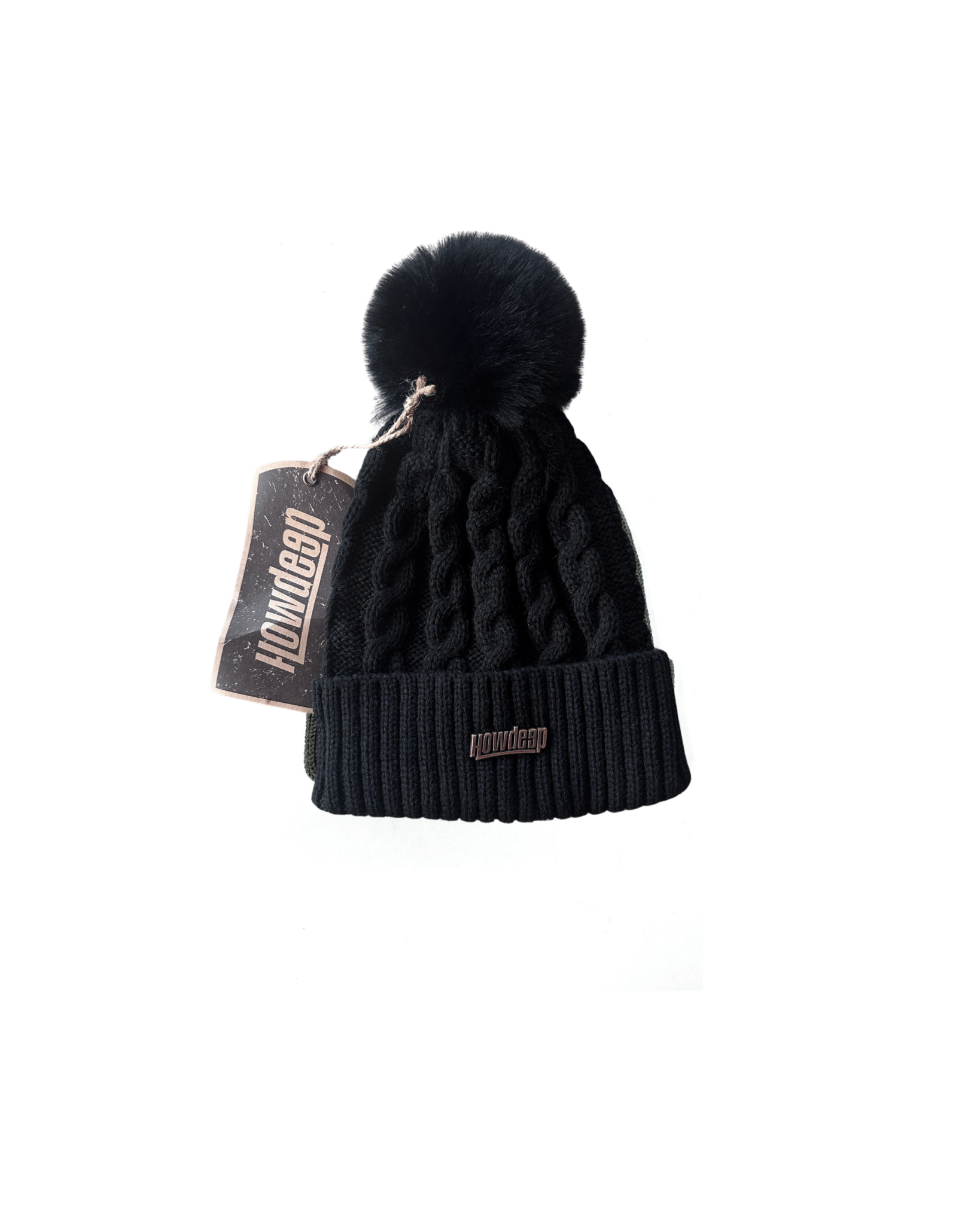 BLACK BOBBLE - Limited Premium Beanie - HOW DEEP