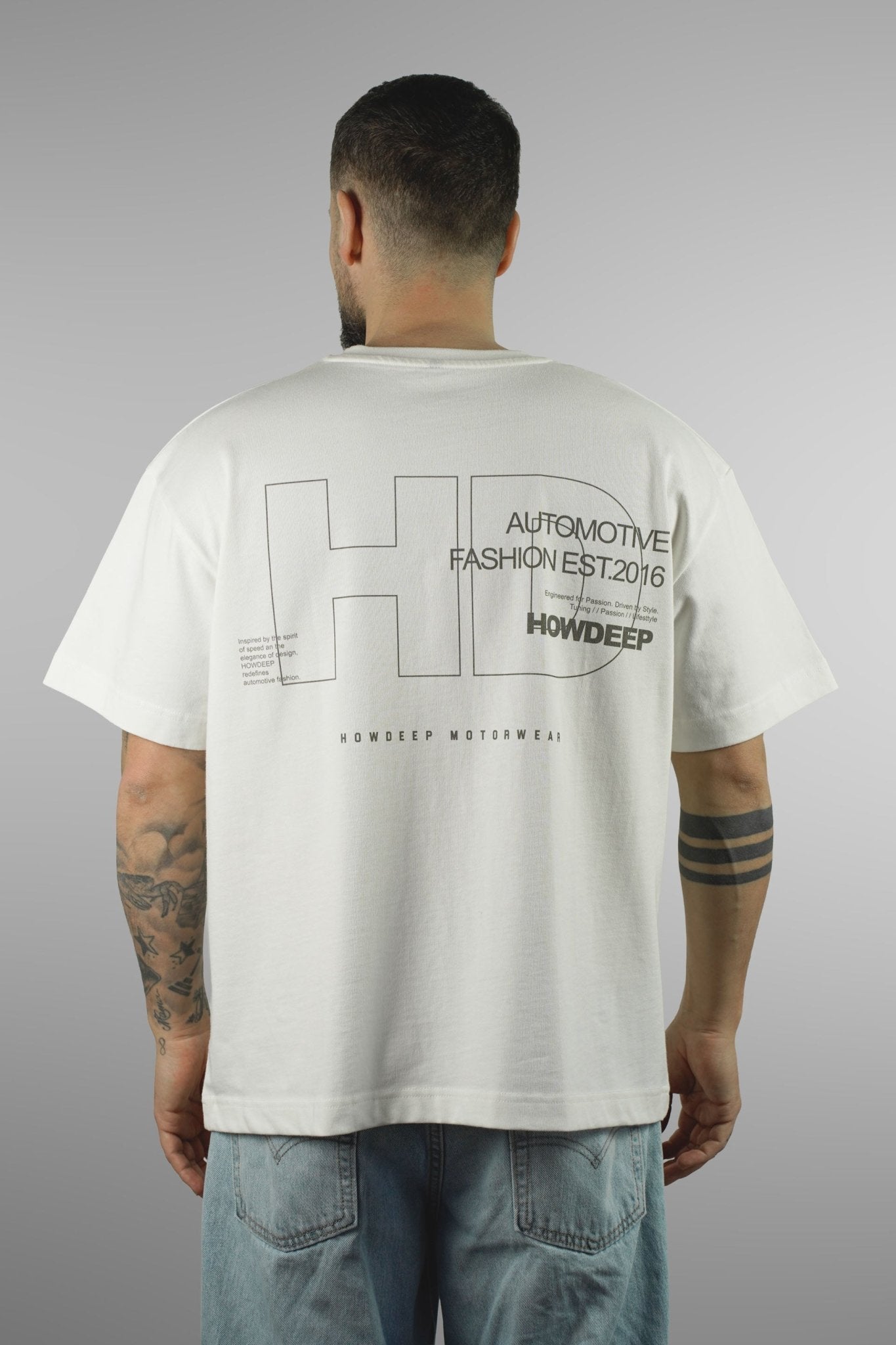 HOWDEEP HD Structure Shirt – Premium T-Shirt Weiß - HOW DEEP